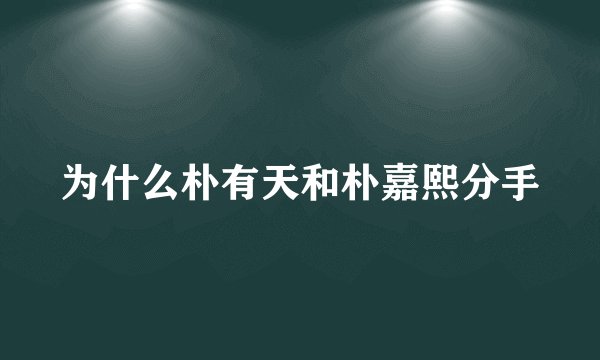 为什么朴有天和朴嘉熙分手