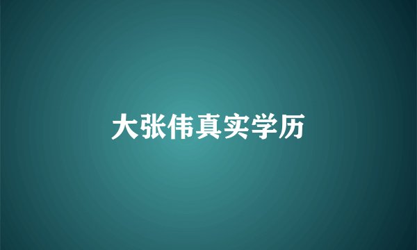 大张伟真实学历