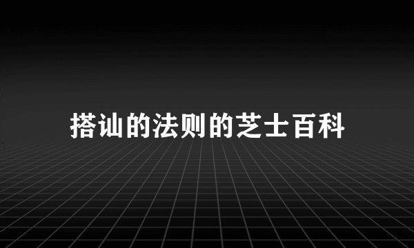搭讪的法则的芝士百科