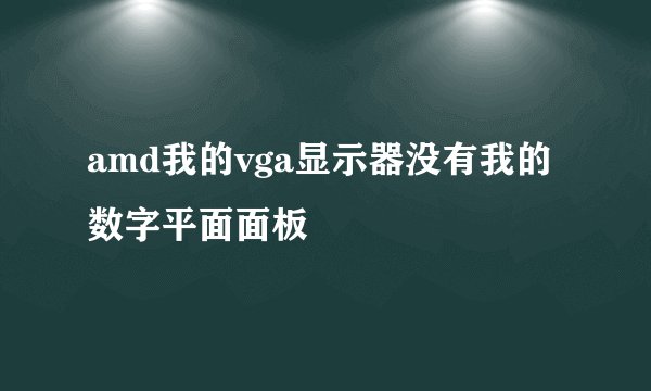 amd我的vga显示器没有我的数字平面面板