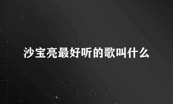 沙宝亮最好听的歌叫什么