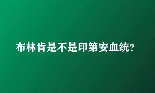布林肯是不是印第安血统？