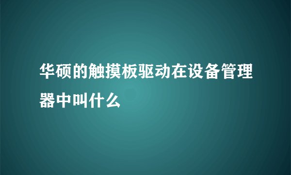 华硕的触摸板驱动在设备管理器中叫什么