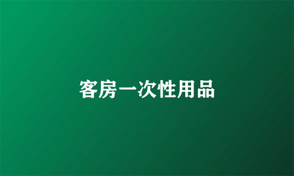 客房一次性用品