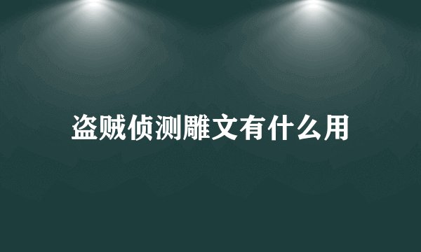 盗贼侦测雕文有什么用