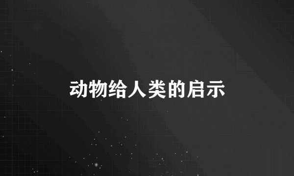 动物给人类的启示