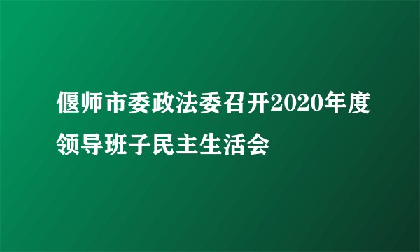 偃师市委政法委召开2020年度领导班子民主生活会