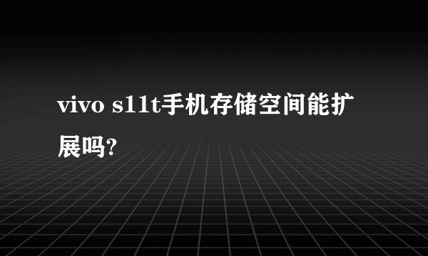 vivo s11t手机存储空间能扩展吗?