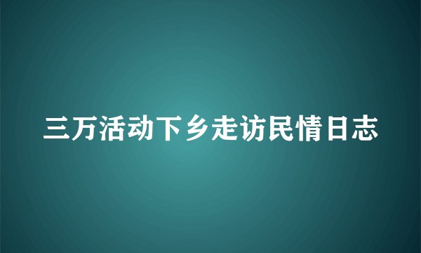 三万活动下乡走访民情日志