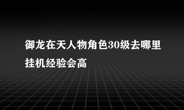 御龙在天人物角色30级去哪里挂机经验会高