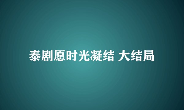 泰剧愿时光凝结 大结局