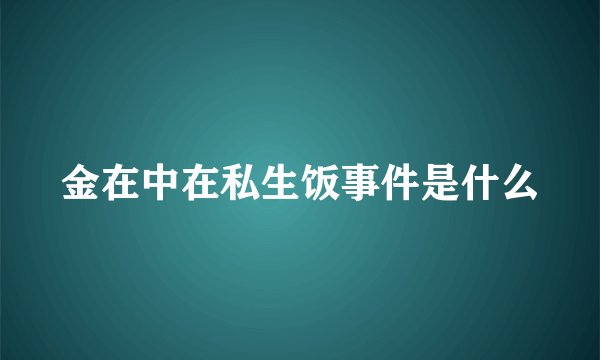 金在中在私生饭事件是什么