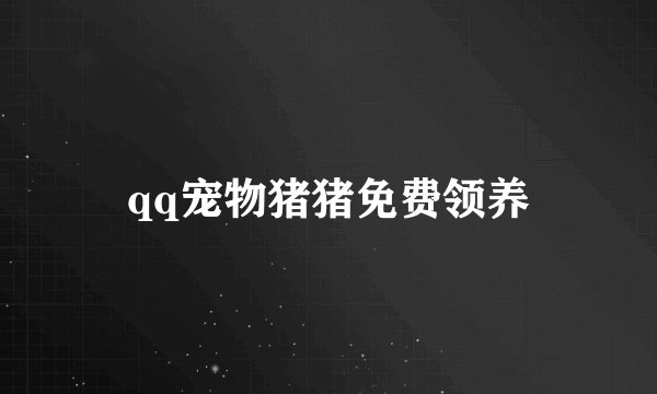 qq宠物猪猪免费领养