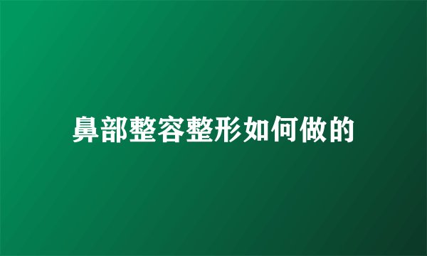 鼻部整容整形如何做的