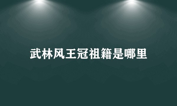 武林风王冠祖籍是哪里