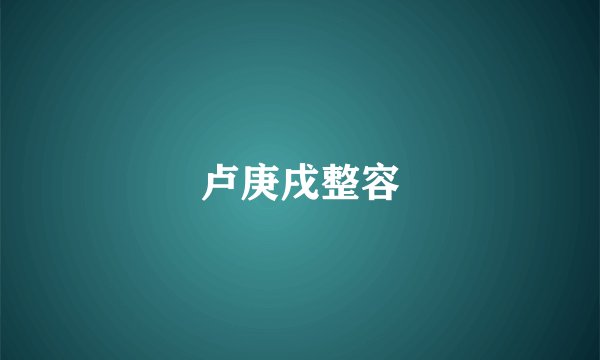 卢庚戌整容