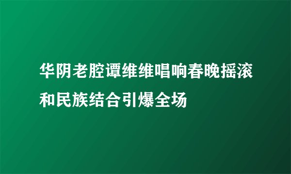 华阴老腔谭维维唱响春晚摇滚和民族结合引爆全场