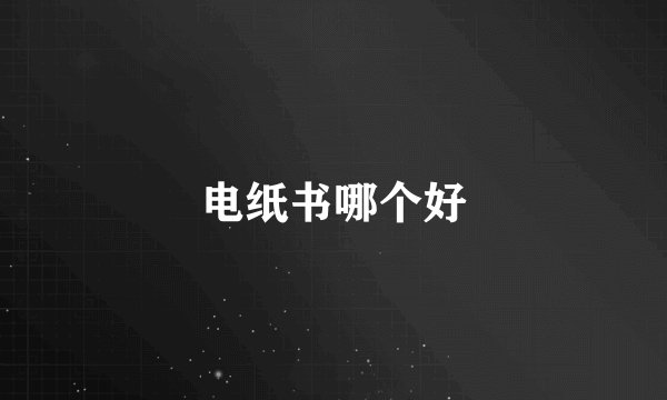 电纸书哪个好