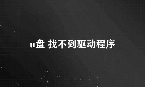u盘 找不到驱动程序