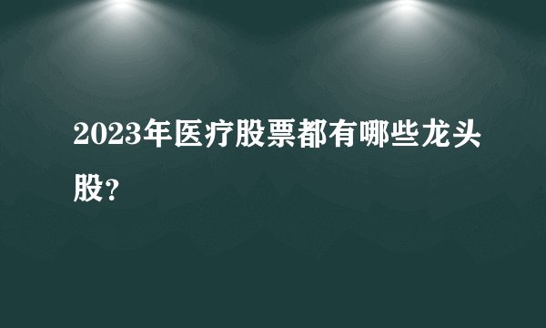 2023年医疗股票都有哪些龙头股？