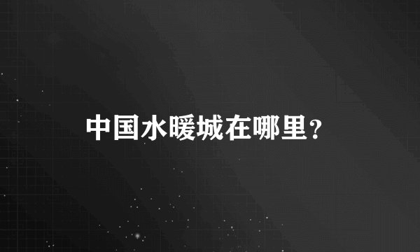 中国水暖城在哪里？