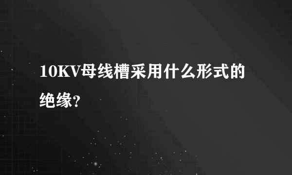 10KV母线槽采用什么形式的绝缘？