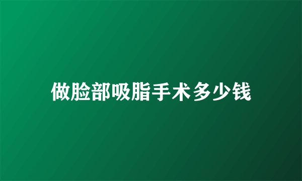做脸部吸脂手术多少钱