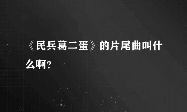 《民兵葛二蛋》的片尾曲叫什么啊？