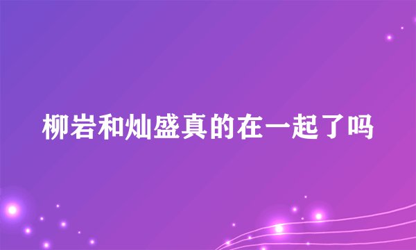 柳岩和灿盛真的在一起了吗