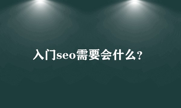 入门seo需要会什么?