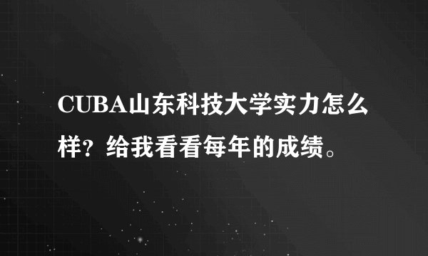 CUBA山东科技大学实力怎么样？给我看看每年的成绩。