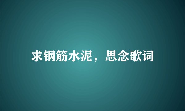 求钢筋水泥，思念歌词
