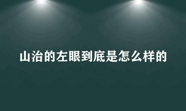山治的左眼到底是怎么样的