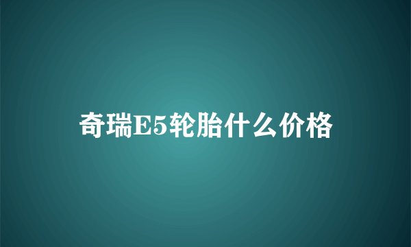 奇瑞E5轮胎什么价格