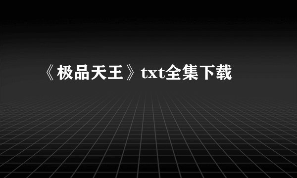 《极品天王》txt全集下载