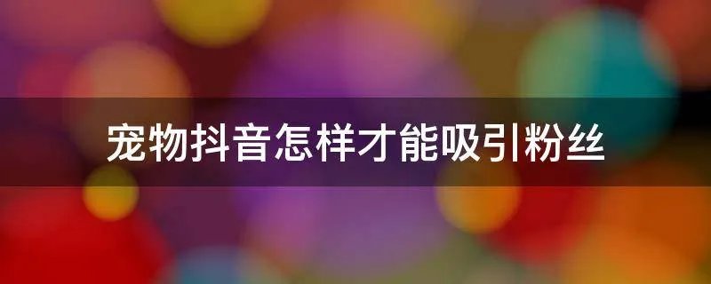 宠物抖音怎样才能吸引粉丝