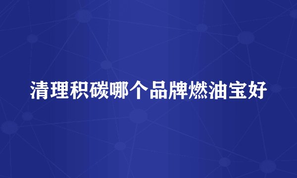 清理积碳哪个品牌燃油宝好