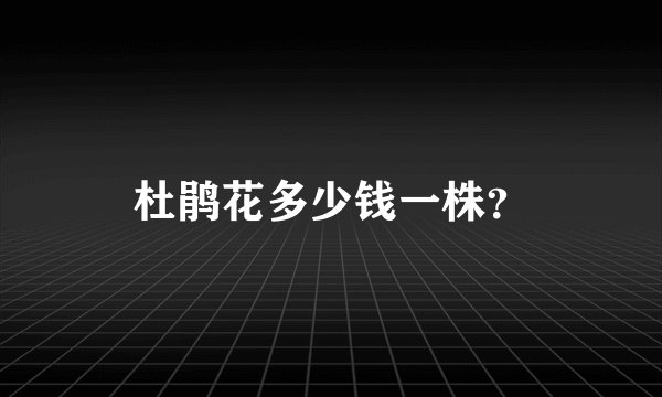 杜鹃花多少钱一株？