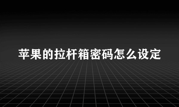 苹果的拉杆箱密码怎么设定