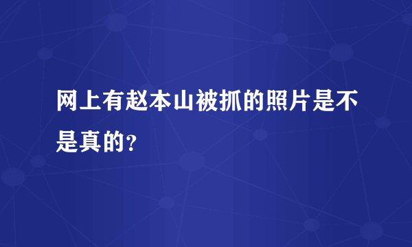 网上有赵本山被抓的照片是不是真的？