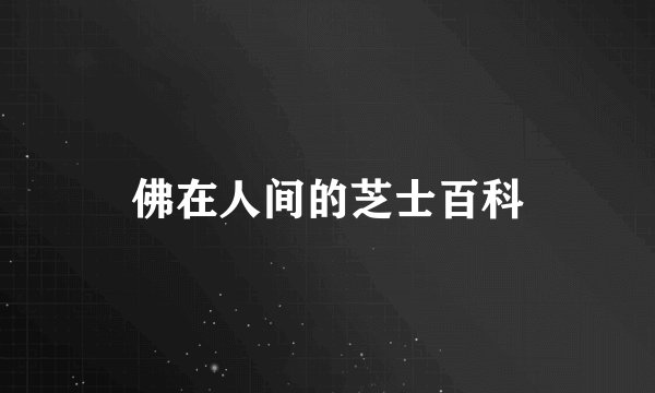 佛在人间的芝士百科