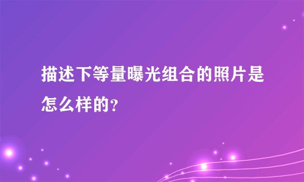 描述下等量曝光组合的照片是怎么样的？