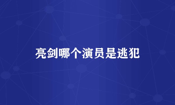 亮剑哪个演员是逃犯