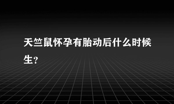 天竺鼠怀孕有胎动后什么时候生?