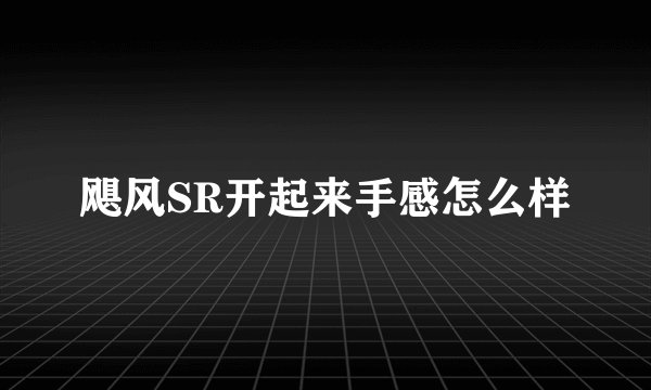 飓风SR开起来手感怎么样