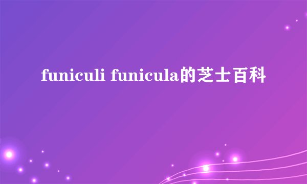 funiculi funicula的芝士百科