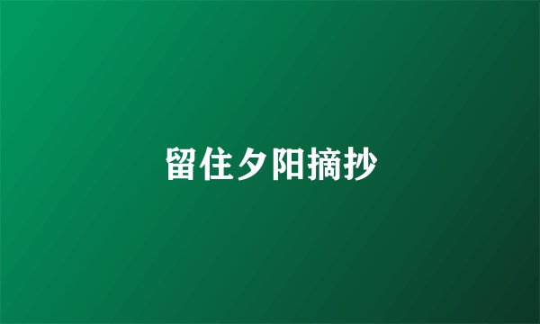 留住夕阳摘抄