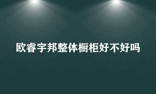 欧睿宇邦整体橱柜好不好吗