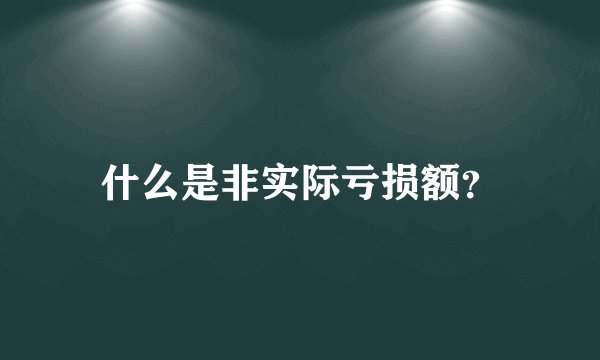 什么是非实际亏损额？