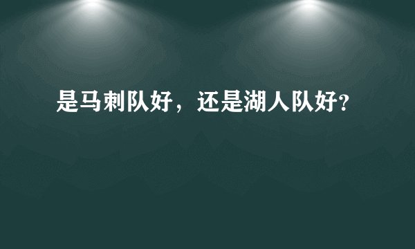 是马刺队好,还是湖人队好?
